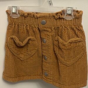 Old Navy Brown Corduroy Skirt with Heart Pockets
